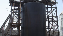 FRP storage tanks after Erection
